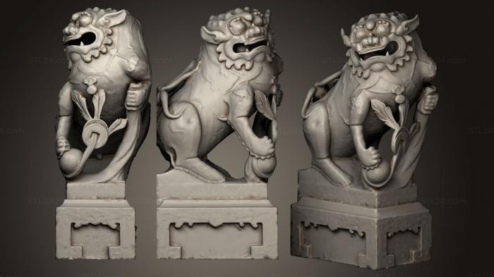 Figurines lions tigers sphinxes (Lion 023 M, STKL_0212) 3D models for cnc
